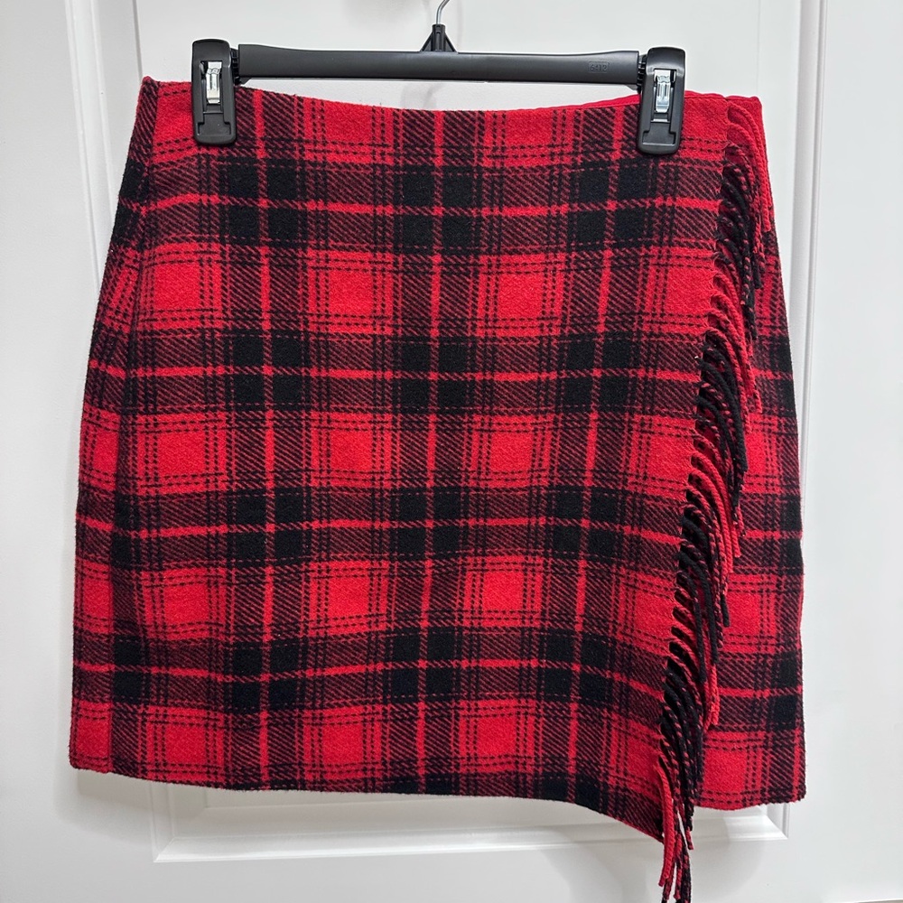 Red and Black Plaid Women's Skirt